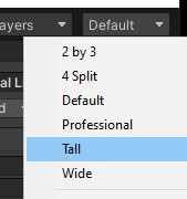Choose ‘Tall’ layout from menu
